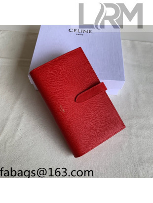 Celine Palm-Grained Leather Large Strap Wallet Red 2022 04