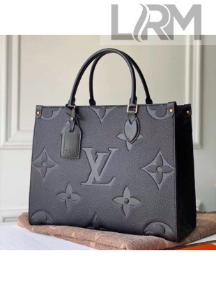 Louis Vuitton Onthego Giant Monogram Leather Medium Tote M44920 Black 2019