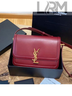 Saint Laurent Solferino Medium Satchel in Box Calfskin 6343056 Burgundy 2020