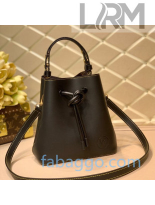 Louis Vuitton Soft Calfskin Knot Bucket Bag PM M45396 Black 2020