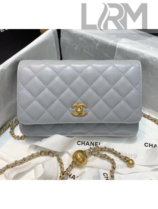 Chanel Metal Wallet on Chain WOC Bag AP1450 Grey 2020