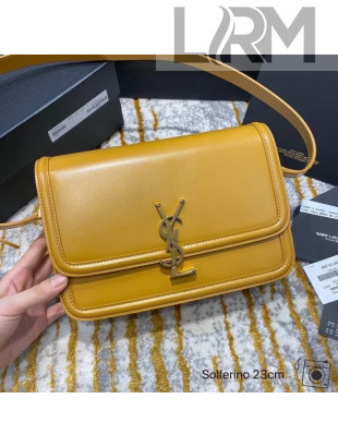 Saint Laurent Solferino Medium Satchel in Box Calfskin 6343056 Yellow 2020