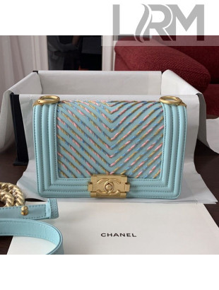 Chanel Small Boy Chanel Handbag A67085 Blue 2019