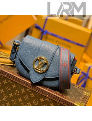 Louis Vuitton LV Pont 9 Soft PM Bag in Grained Calfskin M58964 Blue 2021