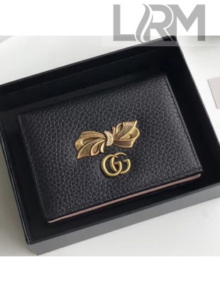 Gucci Leather Card Case With Bow 524289 Black 2018