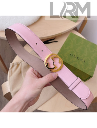 Gucci Calf Leather Belt 3.7cm Pink/Gold 2021 33