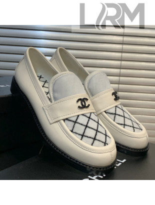 Chanel Quilted Fabric Loafers White 2021