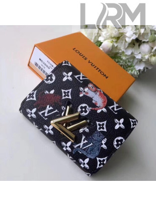 Louis Vuitton Catogram Cats and Dogs Twist Compact Walet M63889 Black 2019