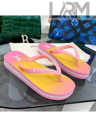 Louis Vuitton Arcade Rubber Flat Thong Sandals Pink 2021