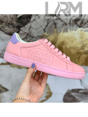 Gucci Leather Ace Sneakers ‎‎with Interlocking G Pink/Purple 2020 (For Women and Men)