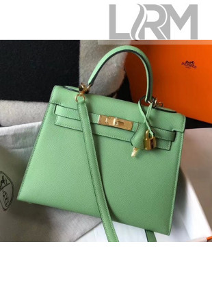 Hermes Kelly 25cm Top Handle Bag in Epsom Leather Green 2020