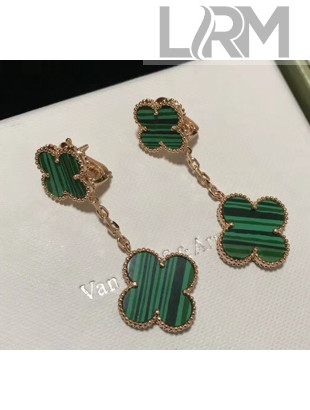 VanCleef&Arpels Clover Clip-on Earrings Green/Gold 2019