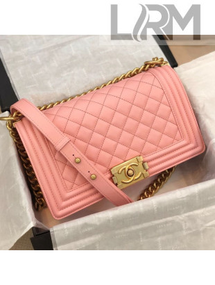 Chanel Quilted Calfskin Medium Flap Bag A67086 Pink 2019