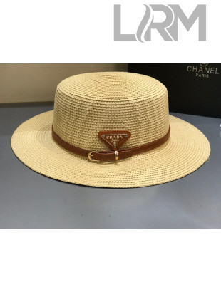 Prada Straw Wide brim Hat Beige 2021 P14