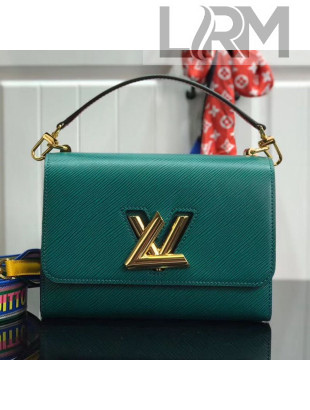 Louis Vuitton Twist MM Epi Leather Top Handle Bag M50282 Green/Blue 2019