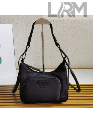 Prada Nylon Hobo Bag 1BC123 Black 2020