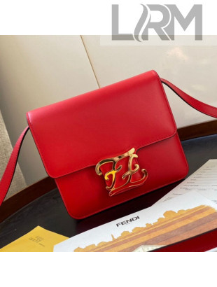 Fendi Karligraphy Calfskin FF Clasp Flap Bag Red 2019