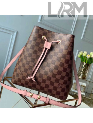 Louis Vuitton NéoNoé Damier Ebene Canvas Bucket Bag N40198 Pink 2019