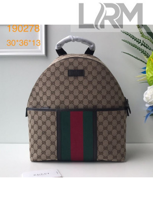 Gucci GG Canvas Web Backpack 190278 Beige 2019