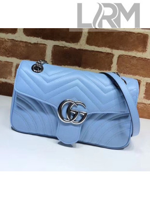 Gucci GG Marmont Matelassé Small Shoulder Bag 443497 Pastel Blue 2020