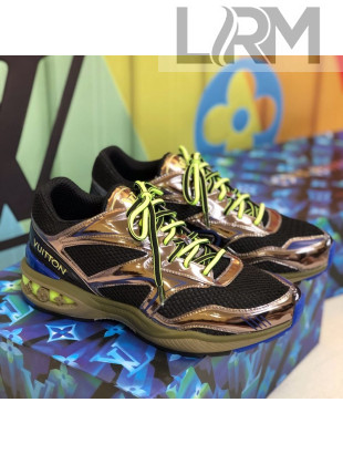 Louis Vuitton LV Trail Sneakers in Metallic Leather and Mesh 1A7WK3 Gold/Black 202020 (For Women and Men)