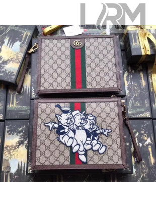 Gucci Ophidia GG Pouch with Pigs Embroidery 557697 2019