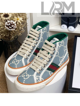 Gucci Tennis 1977 High Top Sneakers in Light Blue GG Cotton 2020 (For Women and Men)