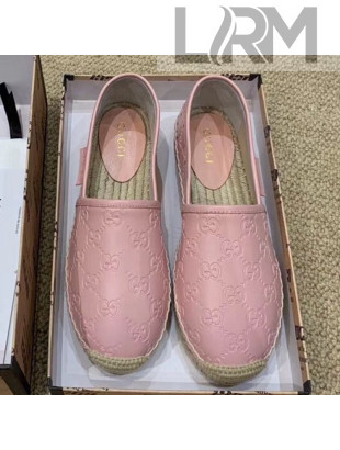 Gucci Signature GG Leather Espadrilles Pink 2019