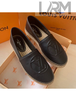 Louis Vuitton Leather LV Circle Starboard Flat Espadrille Black 2020