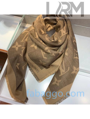 Louis Vuitton Monogram Giant Cashmere Shawl Scarf MP2382 Beige 2020