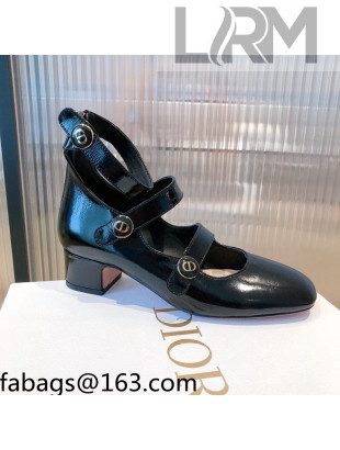 Dior D-Doll Mary Janes Pumps in Black Shiny Calfskin 2021