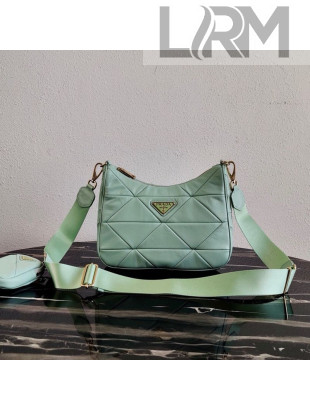 Prada System Nappa Lambskin Patchwork Shoulder Bag 1BC151 Green 2021