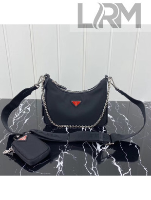 Prada Re-Edition 2005 Nylon Shoulder Bag 1BH204 Black/Red 2020