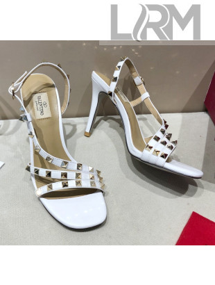 Valentino Rockstud Calfskin Sandal 85 mm Heel White 2020