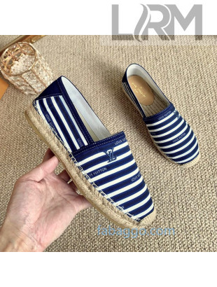 Louis Vuitton Bidart Striped Flat Espadrilles 1A5ZPG Blue (For Women and Men)