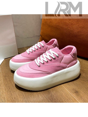 MM6 Silk Suede Platform Sneakers Pink 2021