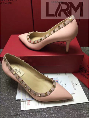 Valentino Rockstud Matte Lambskin Pumps 6.5cm Pink 2021