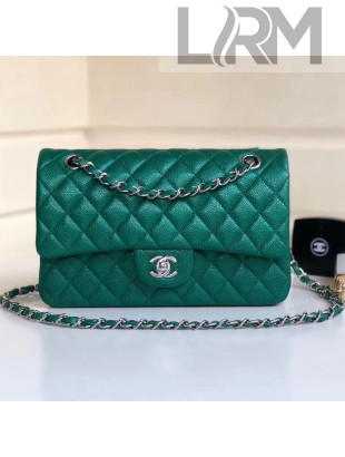 Chanel Quilting Pearl Caviar Calfskin Medium Classic Double Flap Bag Green 2018