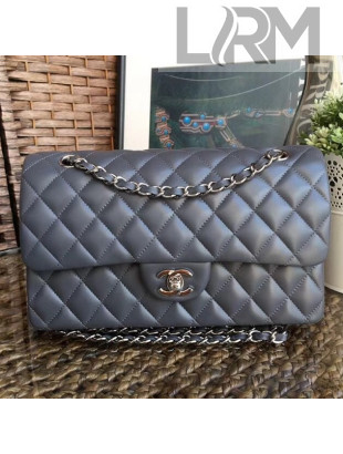 Chanel Lambskin Medium Classic Flap Bag A1112 Gray