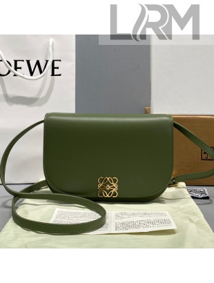 Loewe Goya Accordion/Mini Bag in Silk Calfskin Avocado Green 2021