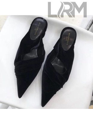 Balenciaga Velvet Knife Mules Black 2019