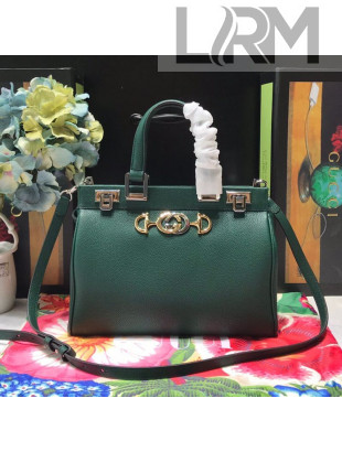 Gucci Zumi Grainy Leather Small Top Handle Bag ‎569712 Green 2019