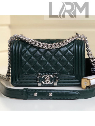 Chanel Vintage Quilted Leather Small Boy Flap Bag Green 2019