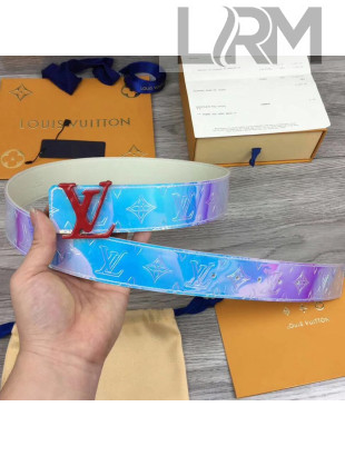 Louis Vuitton Men's Iridescent Belt 40mm with LV Buckle Red 2019