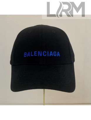 Balenciaga Logo Canvas Baseball Hat Black 2021 21