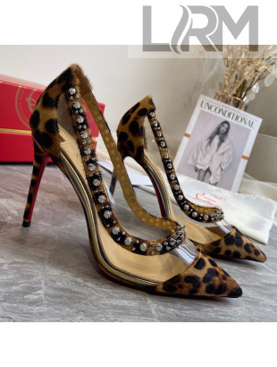 Christian Louboutin Leopard Print Studded Pumps Brown 2021