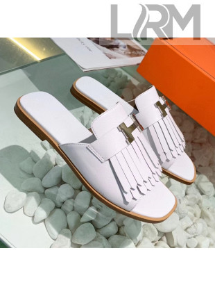 Hermes Calfskin Auteuil Sandal White 2020