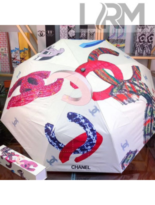 Chanel CC Print Umbrella White 2019