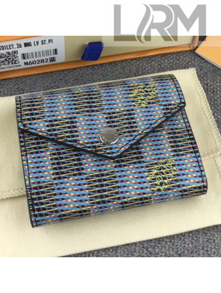 Louis Vuitton Damier LV Pop Zoe Flap Wallet N60282 Blue 2019