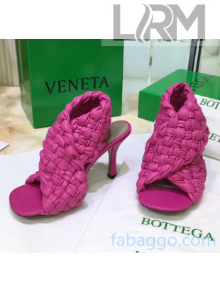 Bottega Veneta BV Board Sandals in ntrecciato Nappa leather 9cm Heel Rosy 2020